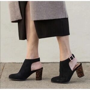 Vionic Black Heeled Boots with Buckle